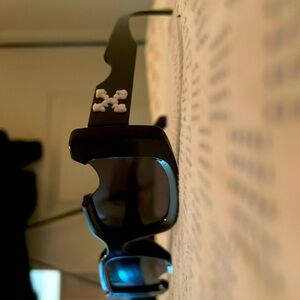 Black off white glasses